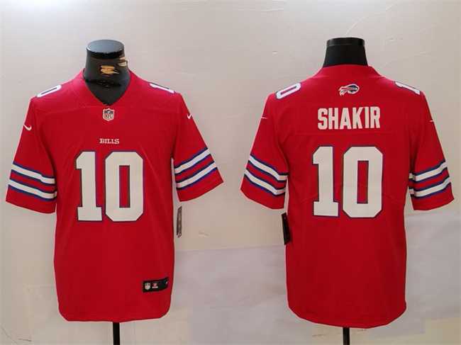 Mens Buffalo Bills #10 Khalil Shakir Red Vapor Untouchable Limited Stitched Jersey